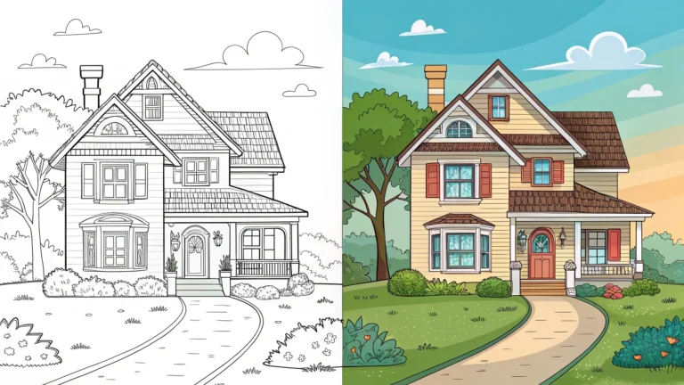 house coloring page