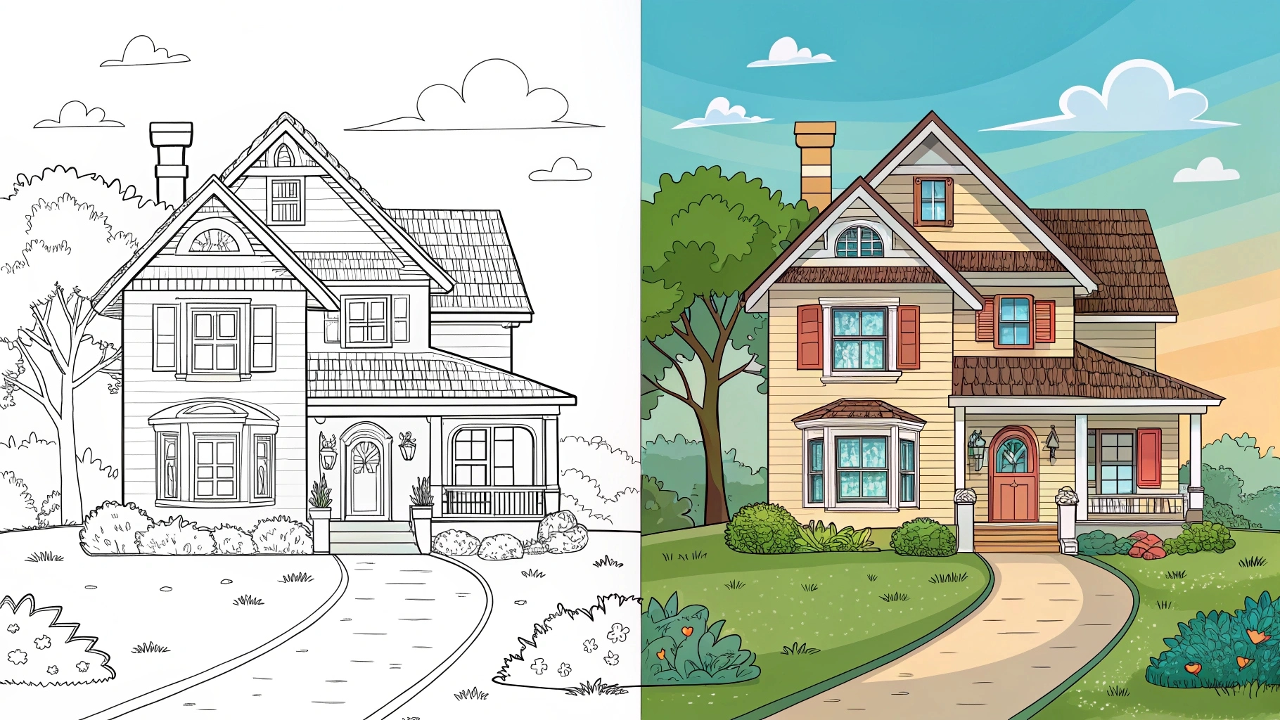 house coloring page