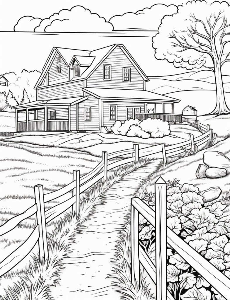 House Coloring Page