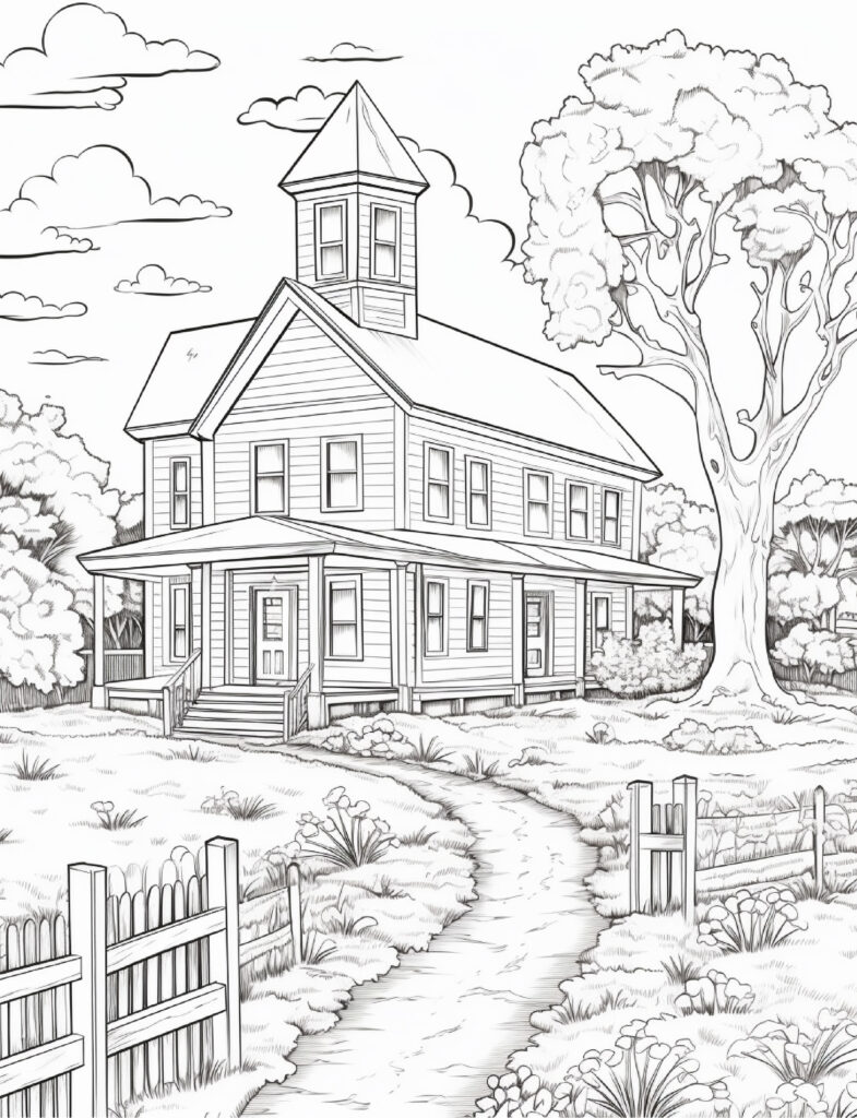 House Coloring Page