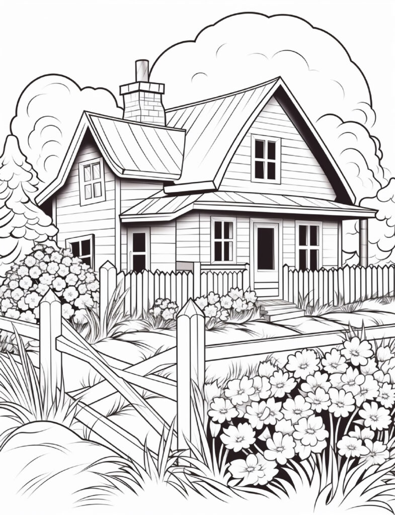 House Coloring Page