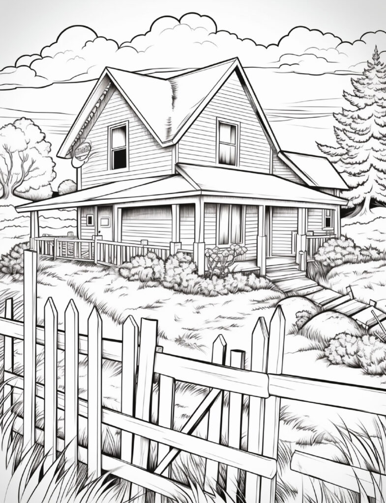 House Coloring Page