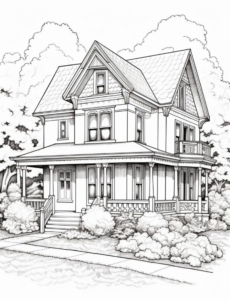 House Coloring Page