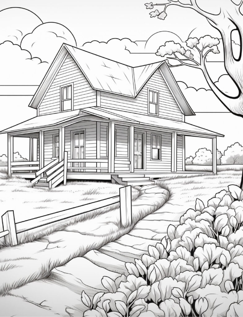 House Coloring Page