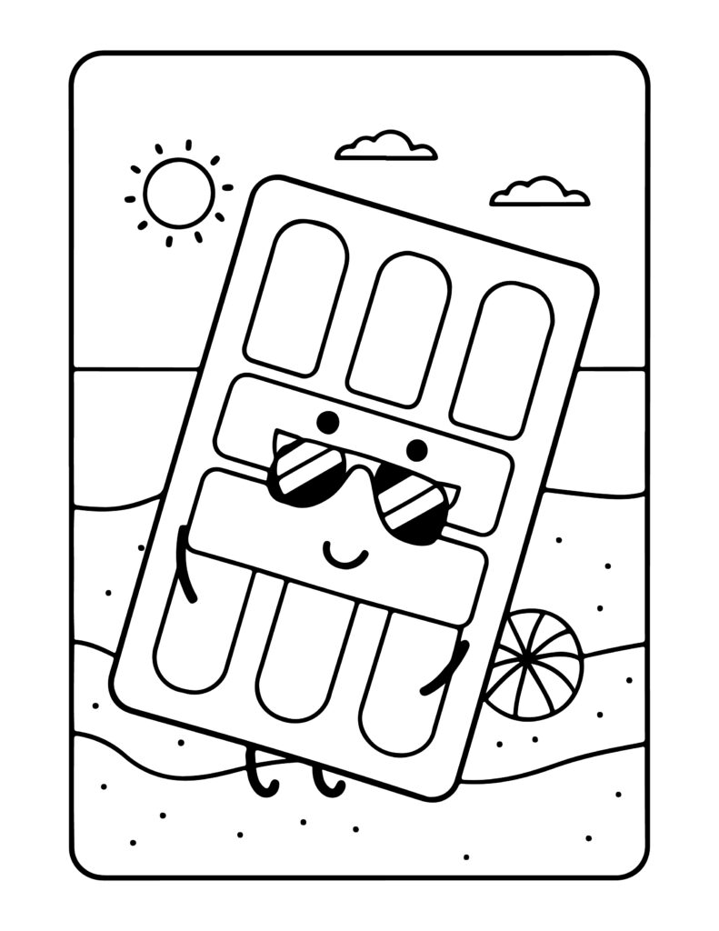 Cute Summer Kawaii Coloring Pages