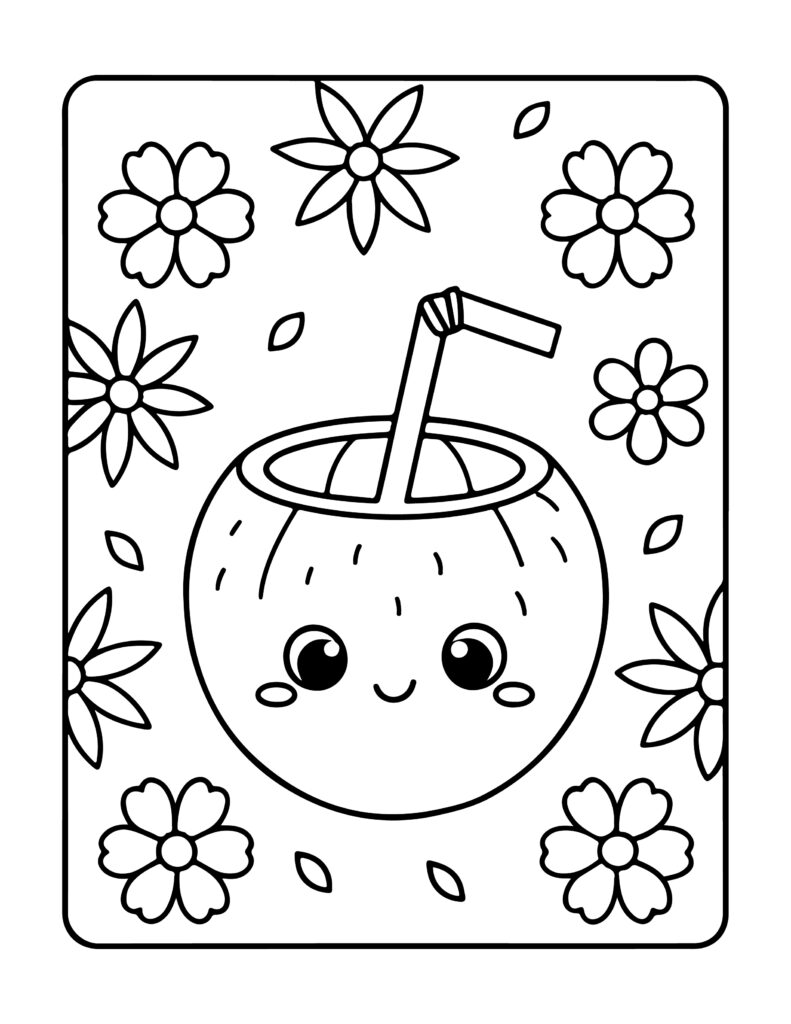 Cute Summer Kawaii Coloring Pages