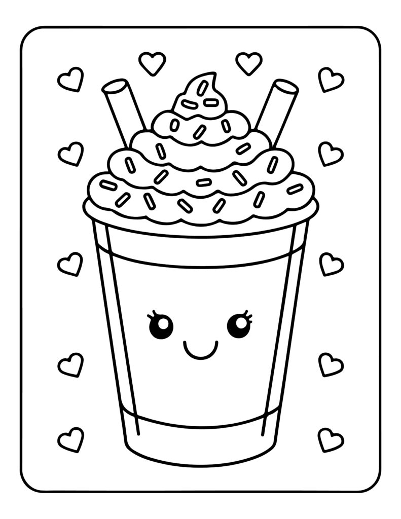 Cute Summer Kawaii Coloring Pages
