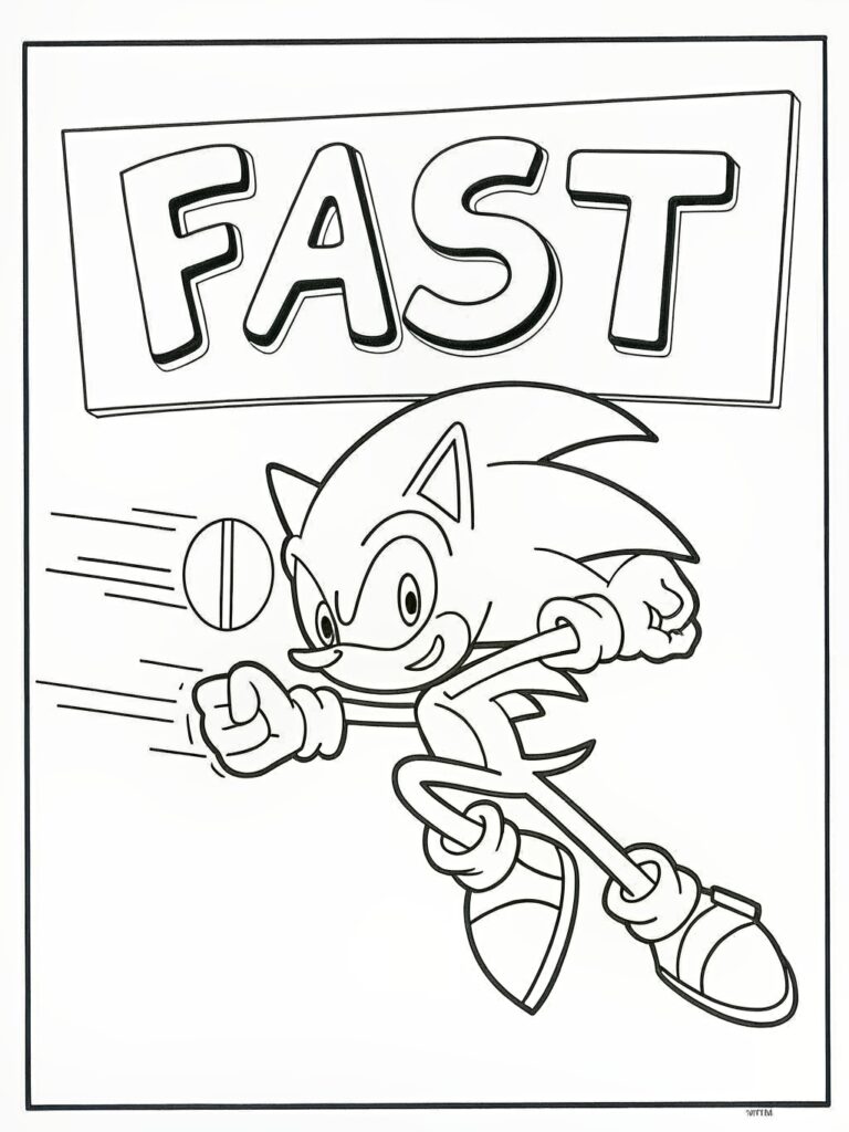 Fast Sonic Coloring Pages