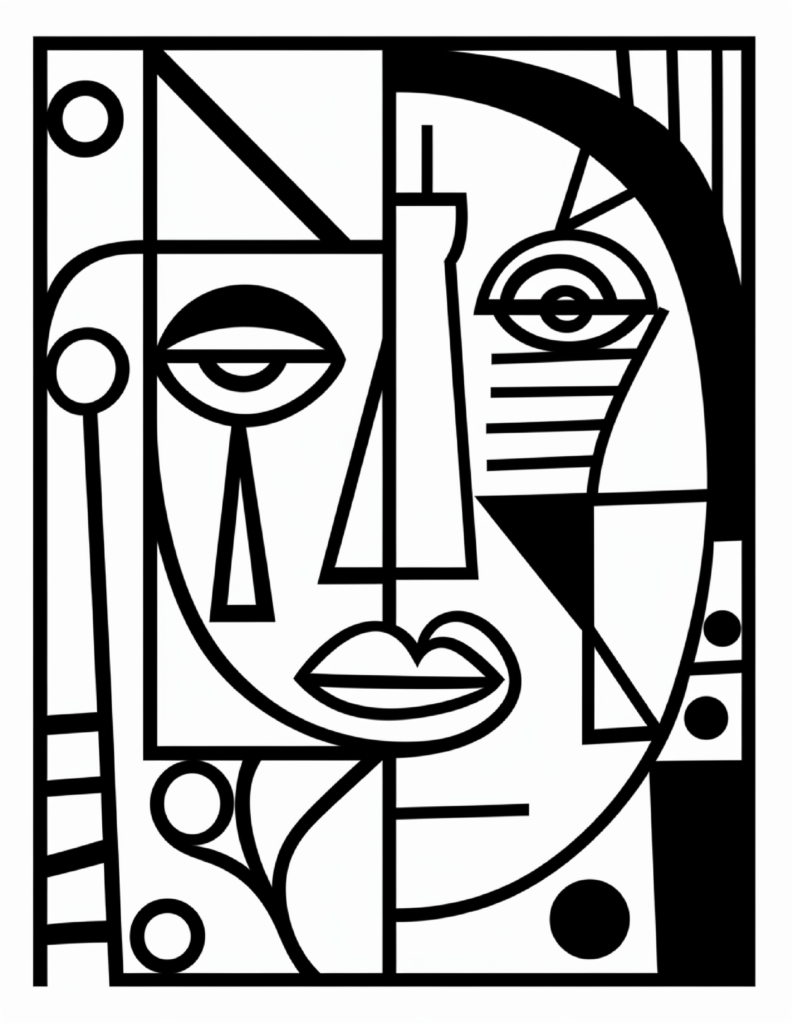 Picasso Face Coloring Page