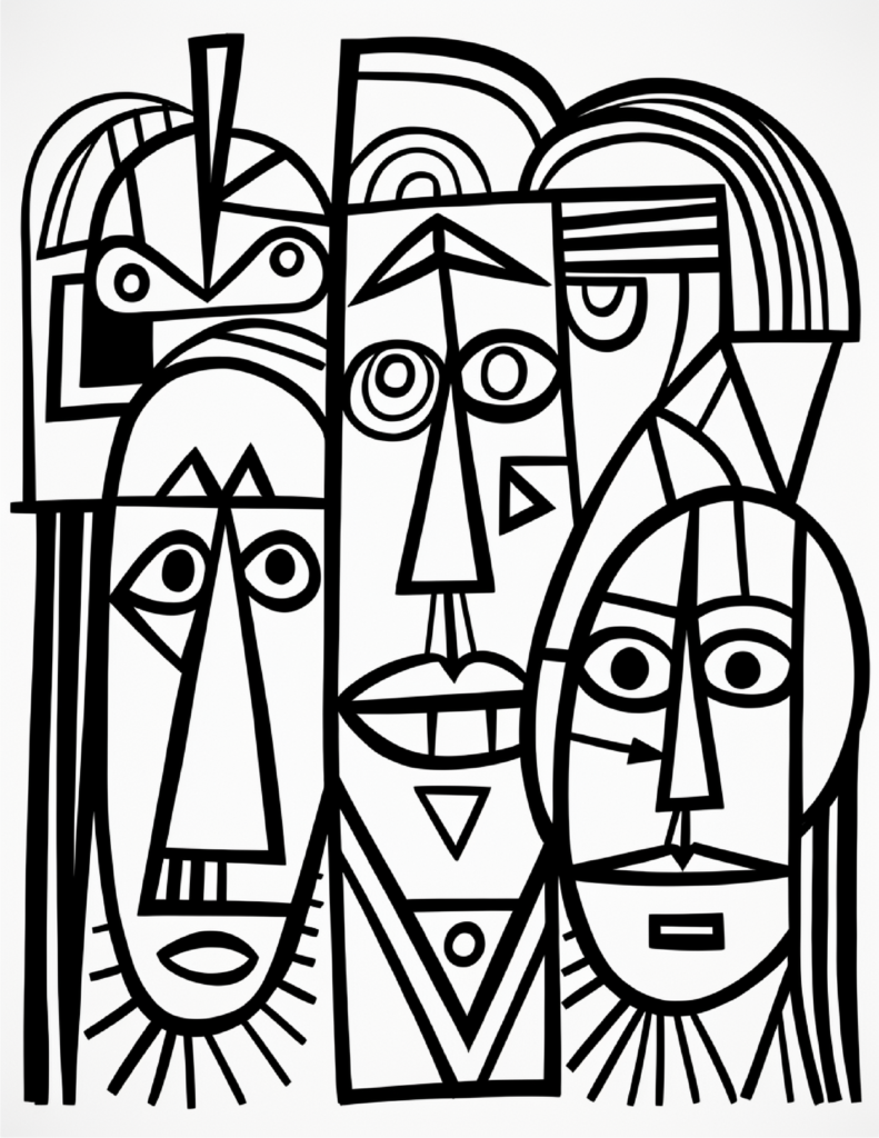 Picasso Face Coloring Page