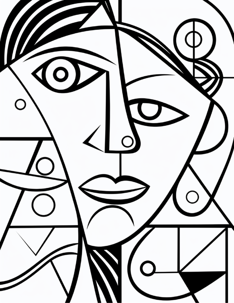 Picasso Face Coloring Page