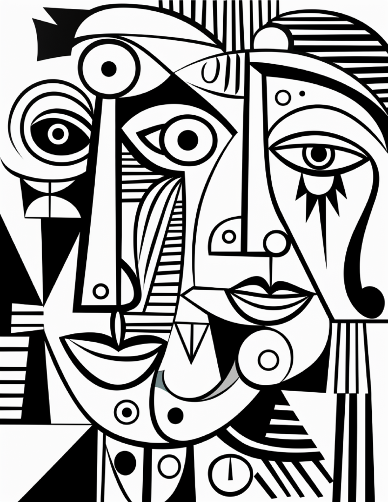 Picasso Face Coloring Page