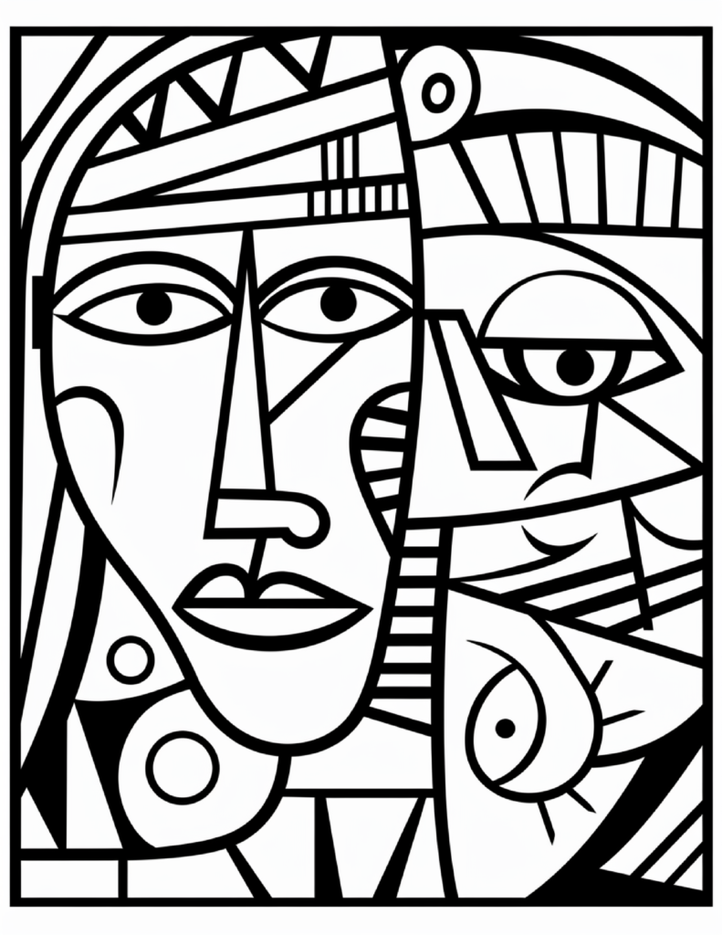 Picasso Face Coloring Page