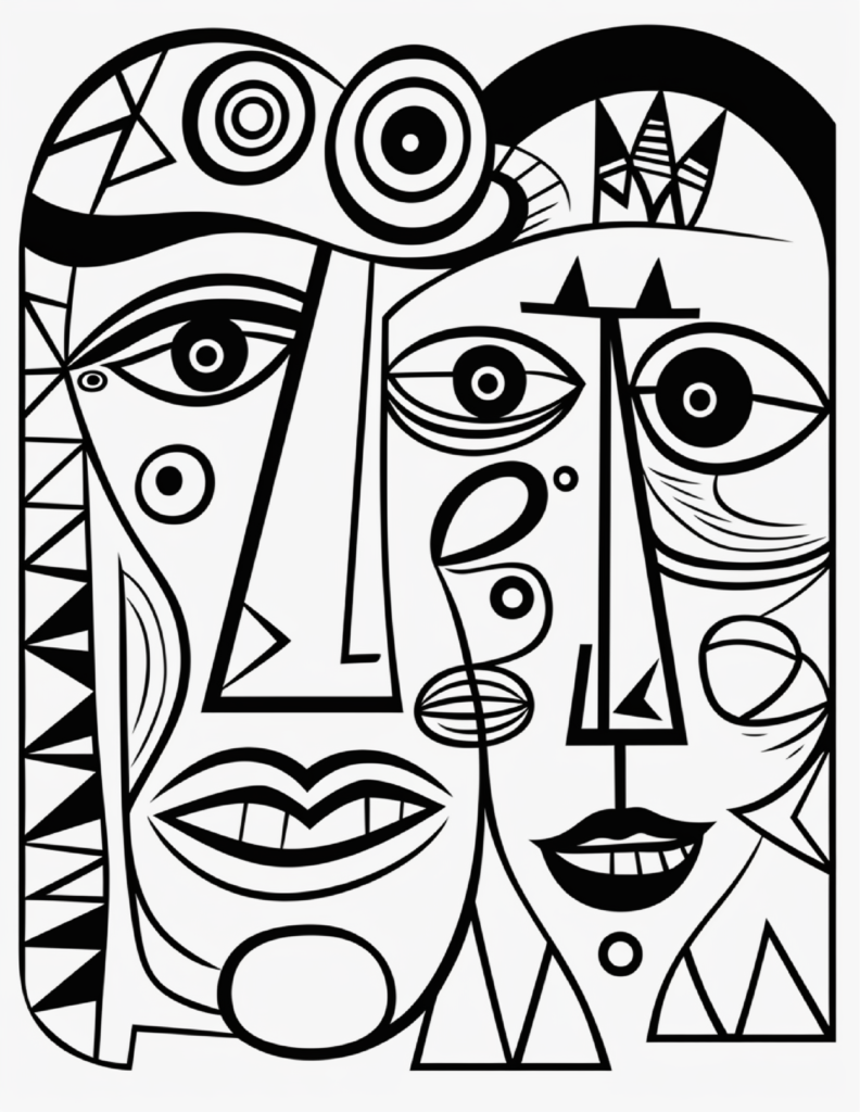 Picasso Face Coloring Page