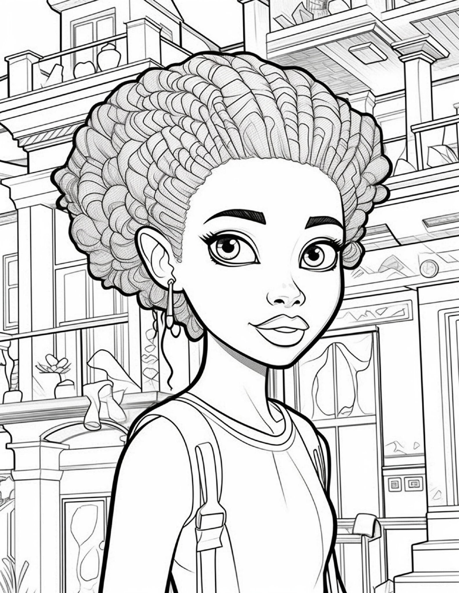 100 Beautiful Black Girls Coloring Pages - Free Printable