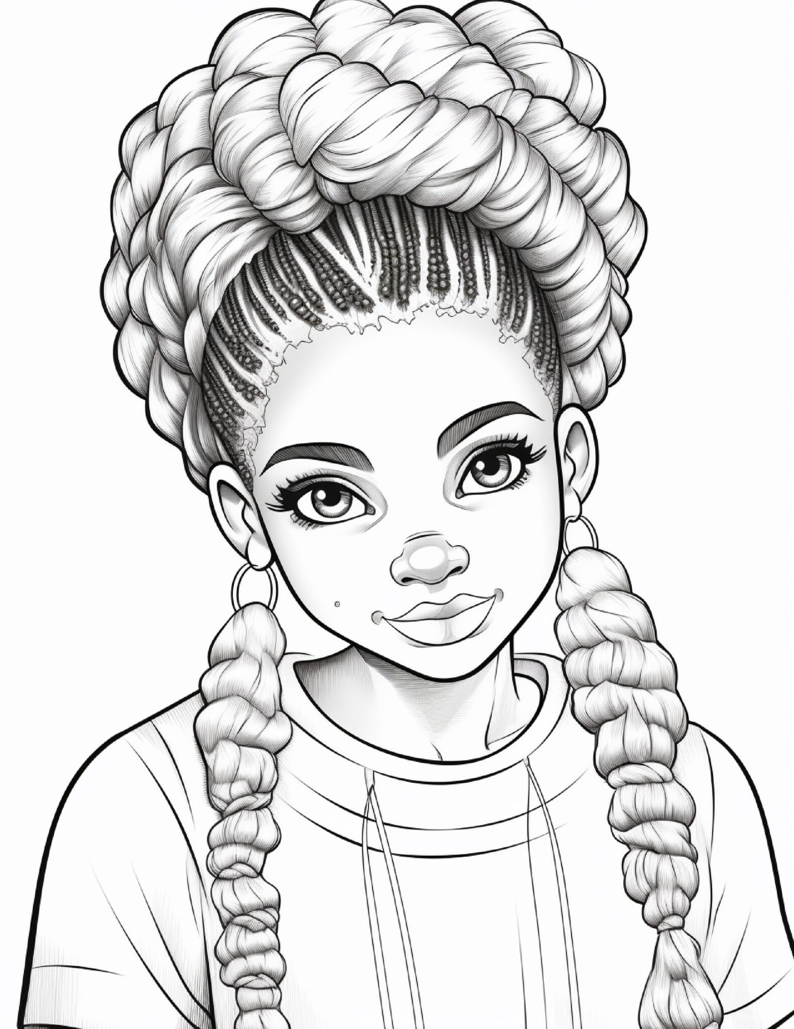 100 Beautiful Black Girls Coloring Pages - Free Printable