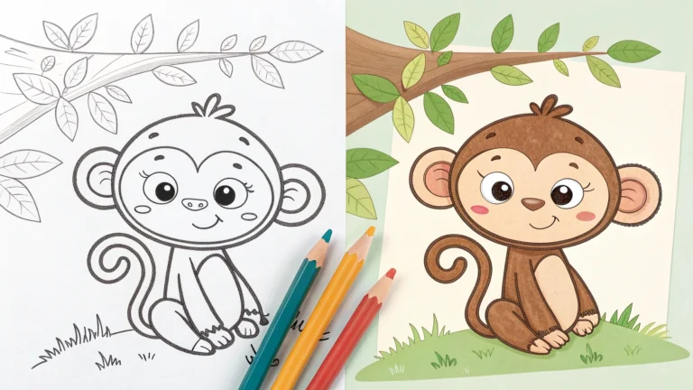 Monkey Coloring Pages