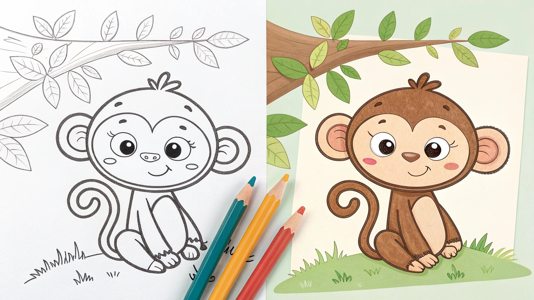 Monkey Coloring Pages