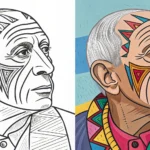 picasso face coloring page
