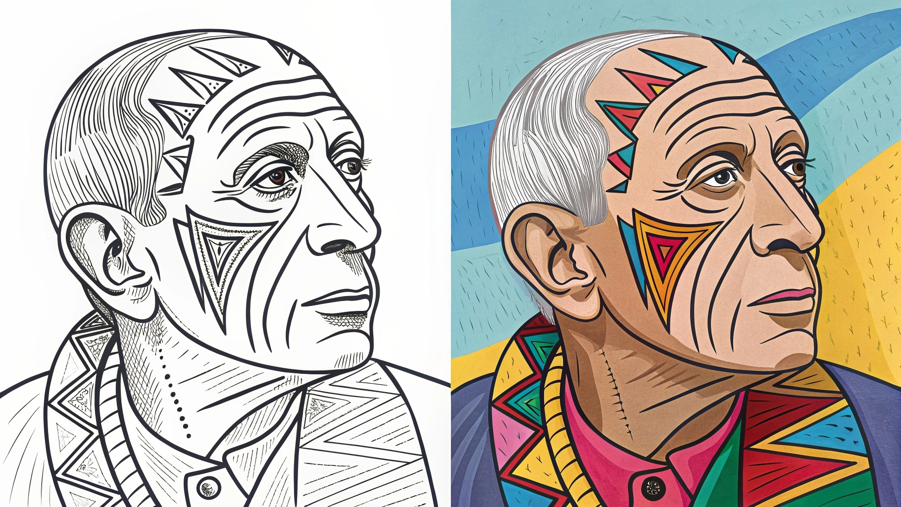 picasso face coloring page