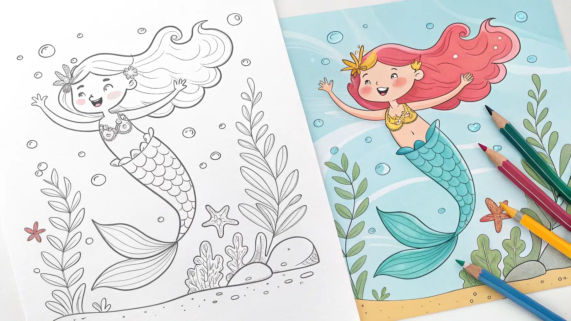 Mermaid Coloring Pages
