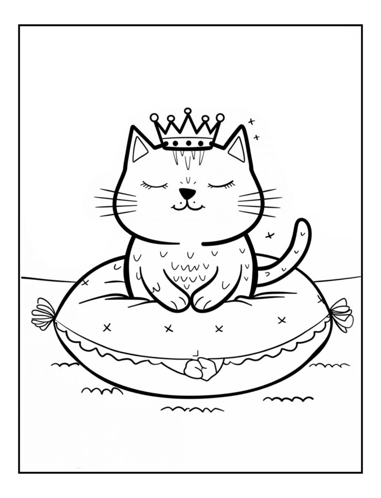 Cute Kawaii Cat Coloring Pages