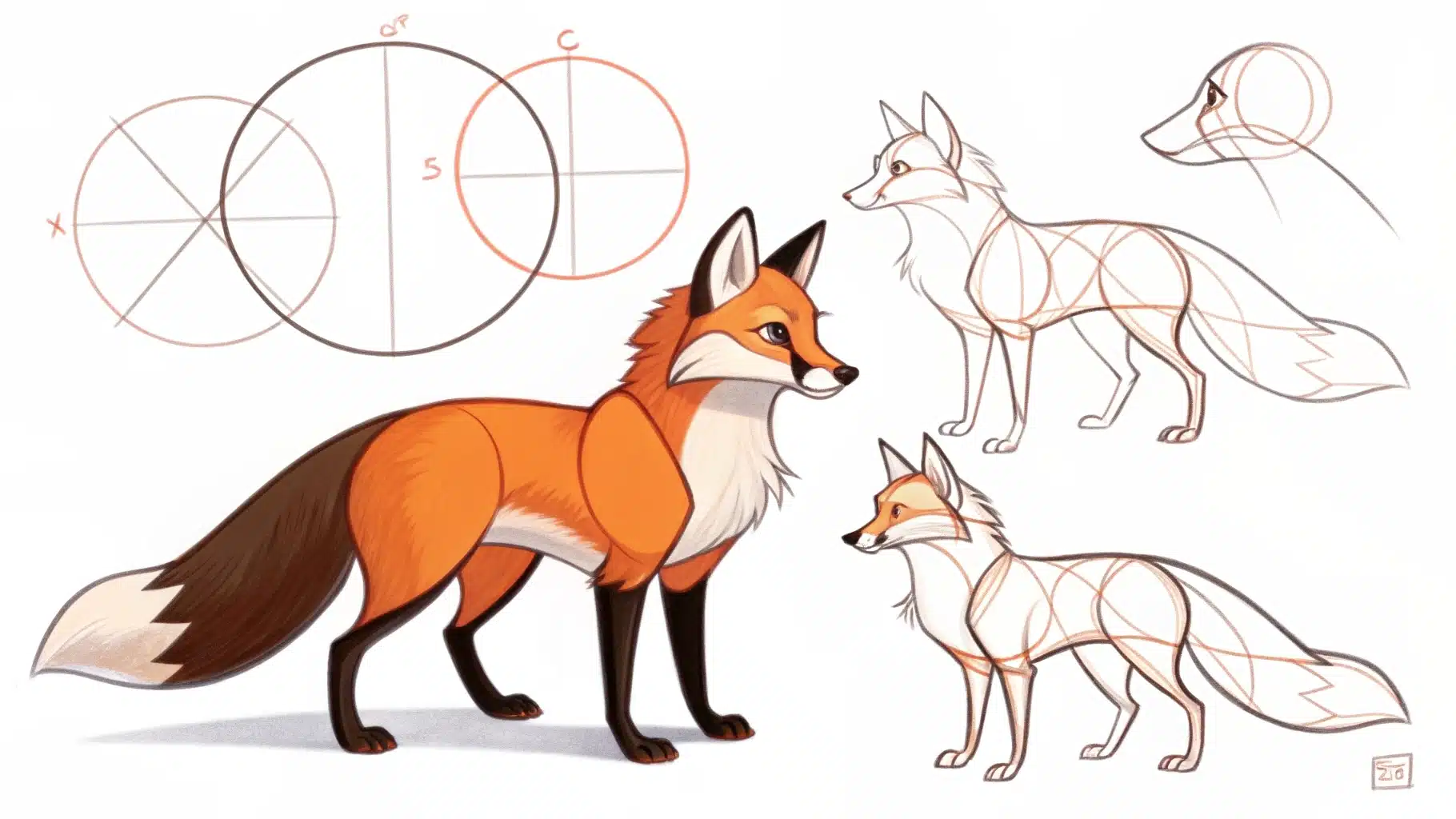 how to draw a fox