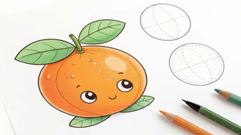 How to Draw a Simple Orange