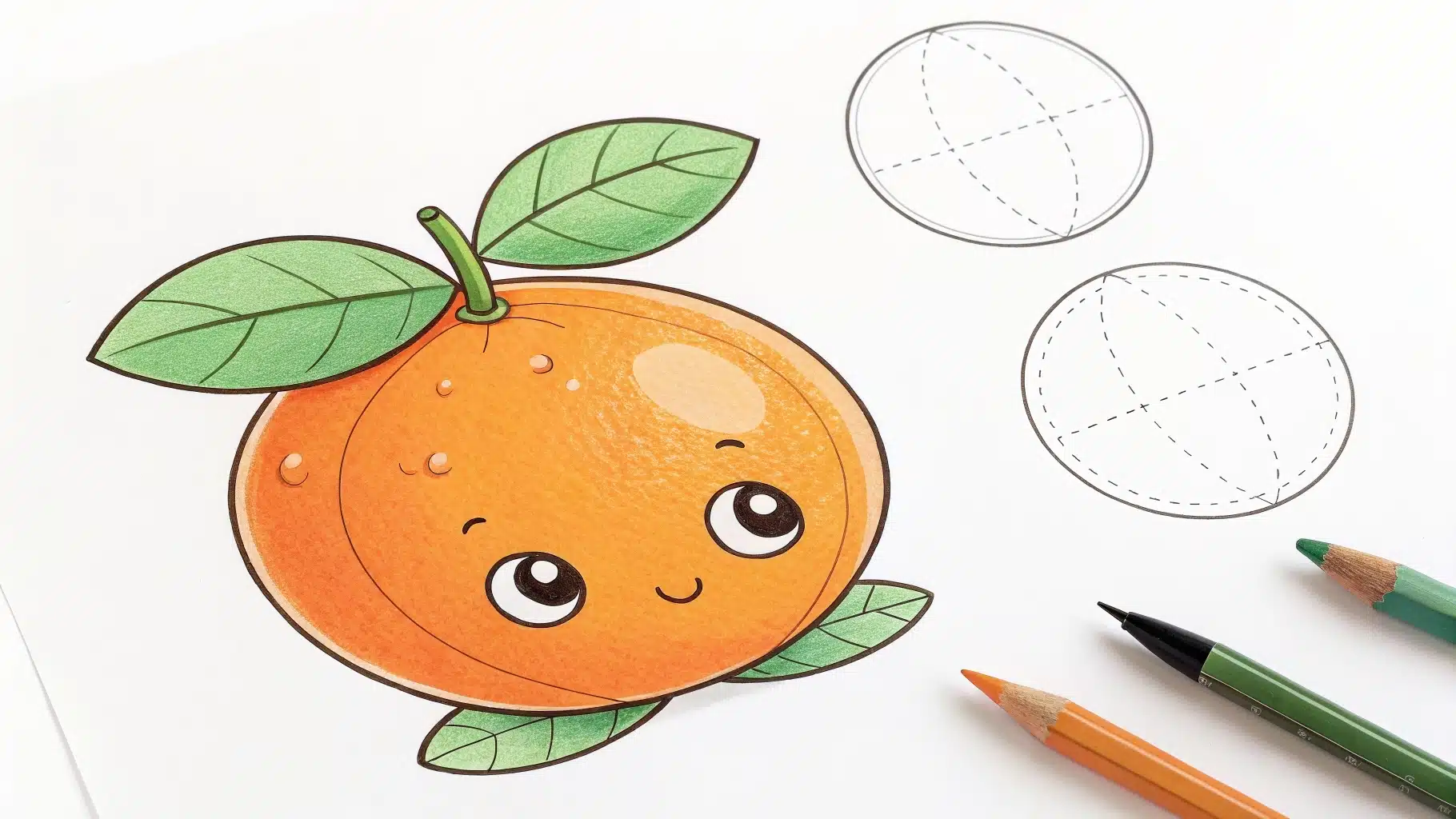 How to Draw a Simple Orange