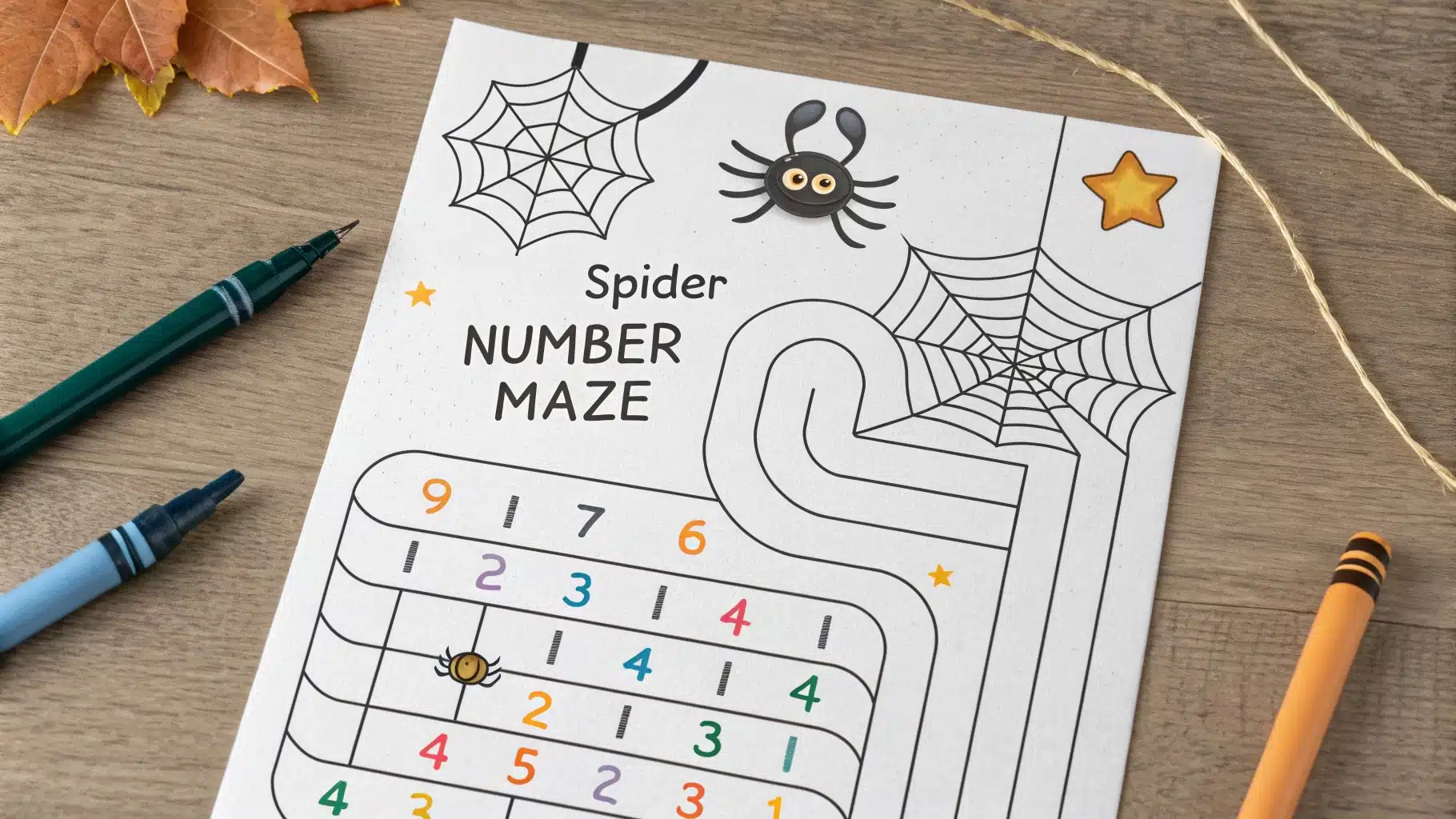 Spider Number Maze Handwriting
