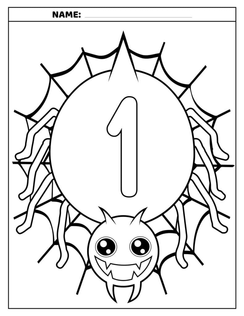 Spider Number Maze Handwriting
