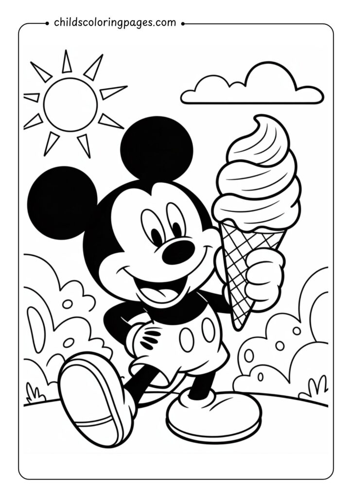 Mickey Mouse Coloring Page 2