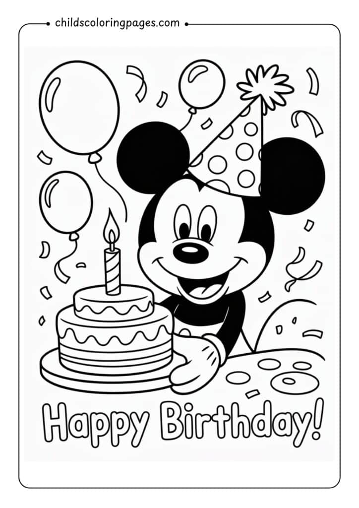 Mickey Mouse Coloring Page 3