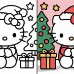 Hello Kitty Christmas Coloring Pages