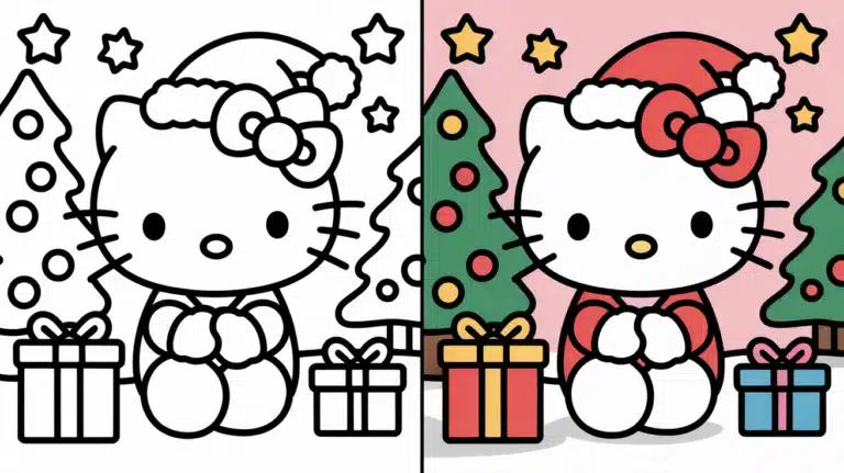 Hello Kitty Christmas Coloring Pages