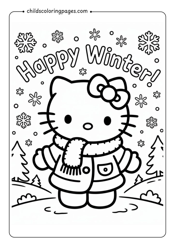 Hello Kitty Christmas Coloring Pages