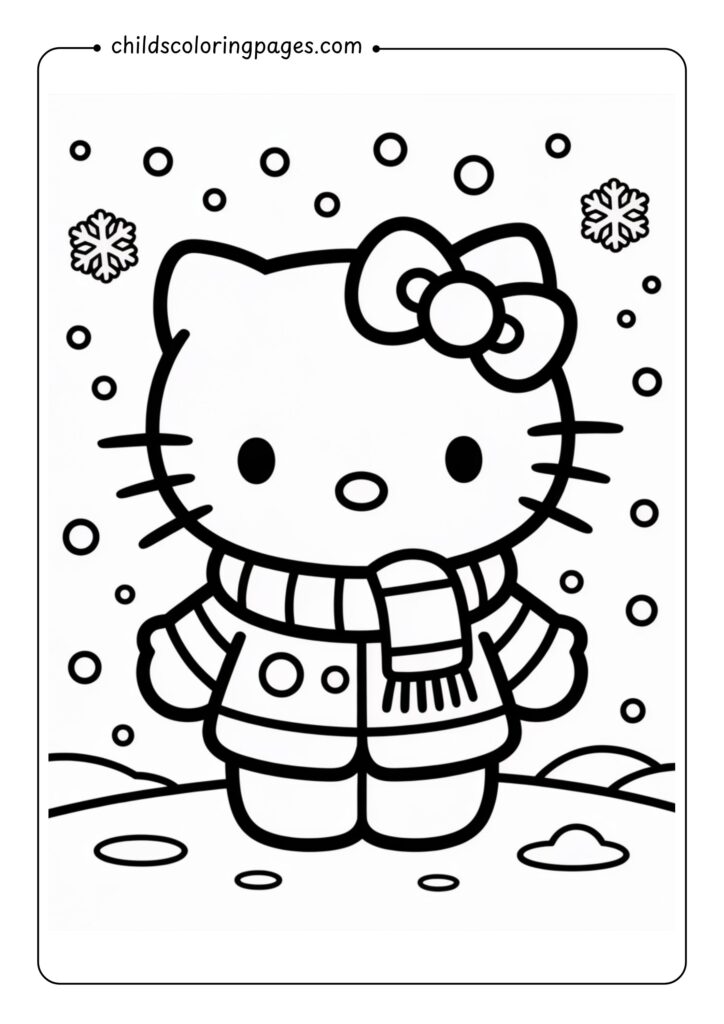 Hello Kitty Christmas Coloring Pages