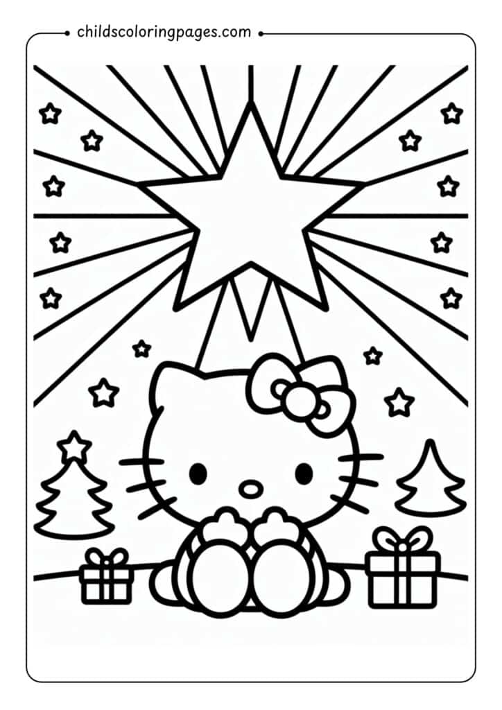 Hello Kitty Christmas Coloring Pages