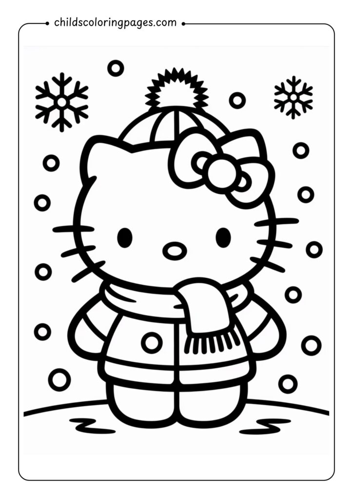 Hello Kitty Christmas Coloring Pages