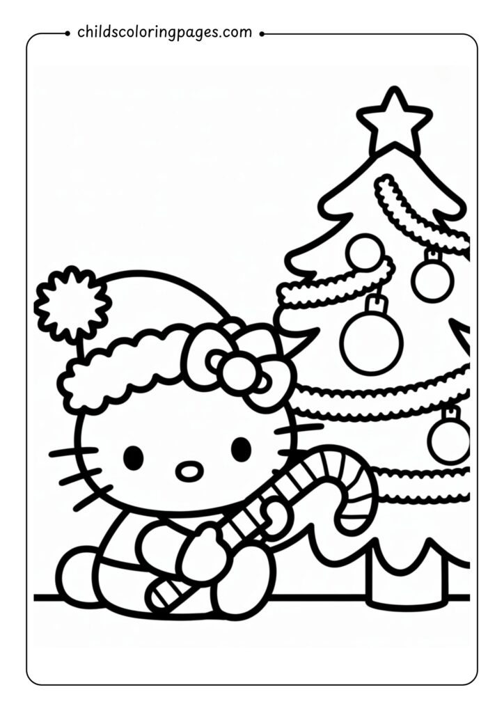 Hello Kitty Christmas Coloring Pages