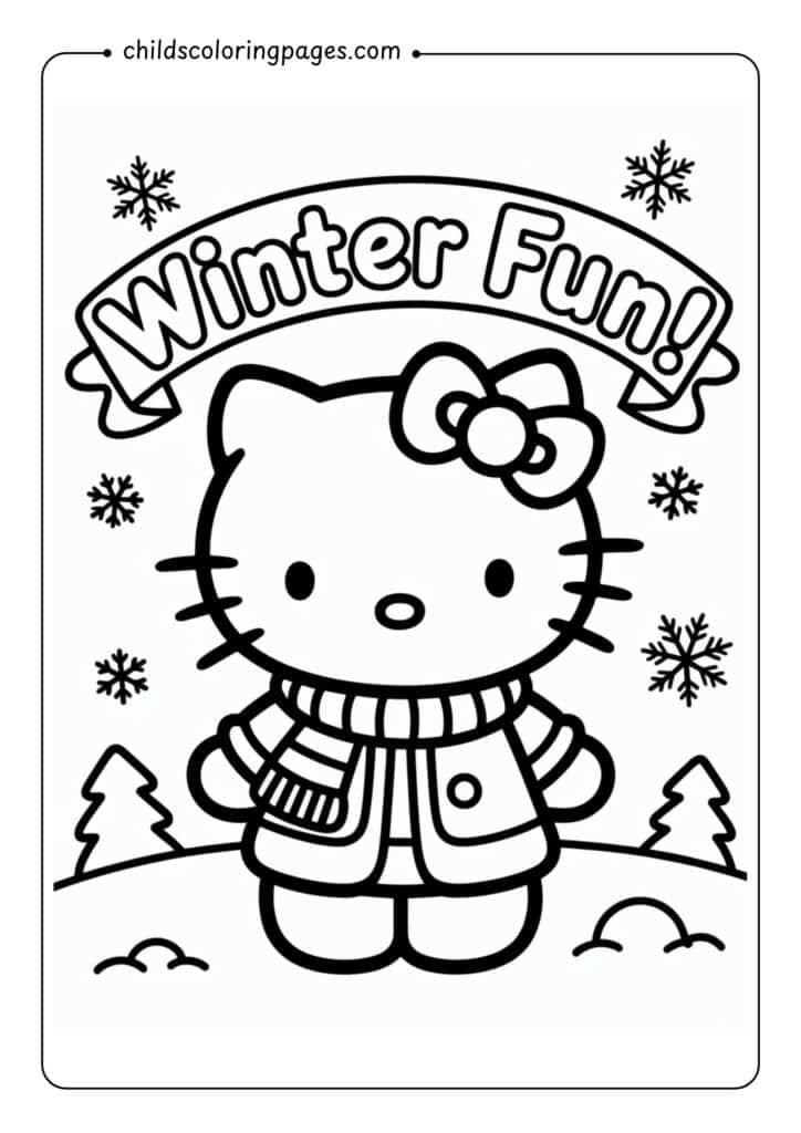 Hello Kitty Christmas Coloring Pages