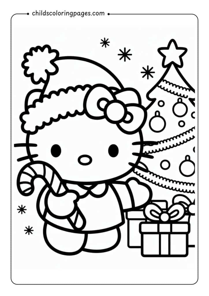 Hello Kitty Christmas Coloring Pages