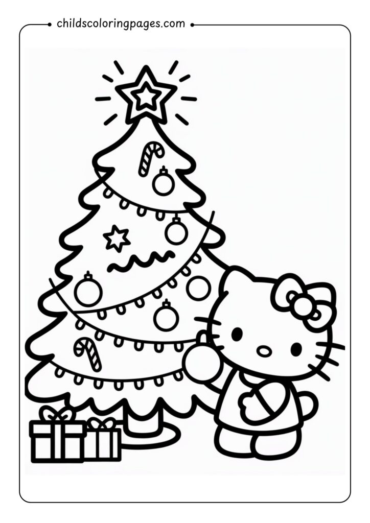 Hello Kitty Christmas Coloring Pages